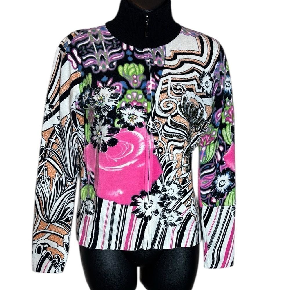 Custo Barcelona‎ ‘blue tower’ sweater vintage y2k dopamine maximalist colorful